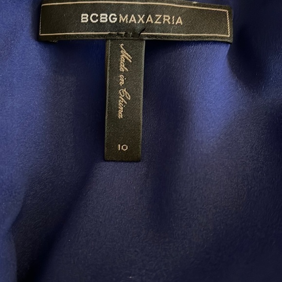 BCBGMAXAZRIA Short Sleeved Blue & Black Colorblock Dress Size 10 - Picture 9 of 10